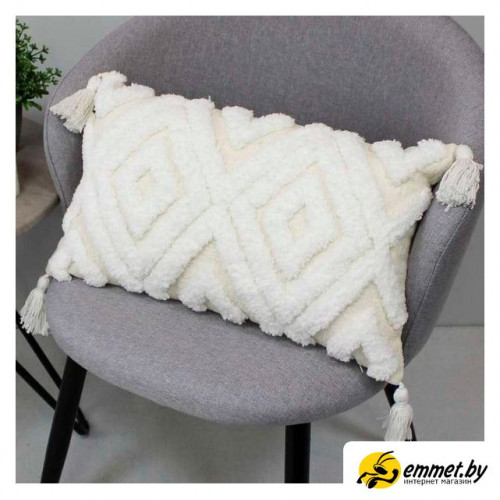 Чехол на подушку Matex Tufted ALEX-025 (теплый белый/белый)