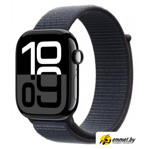 Умные часы Apple Watch Series 10 46 мм (алюминиевый корпус, черный/темно-серый, нейлоновый ремешок)