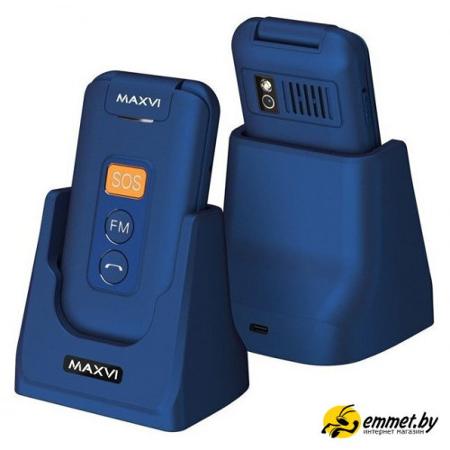 Кнопочный телефон Maxvi E5 up (синий)