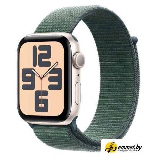 Умные часы Apple Watch SE 2 44 мм (алюминиевый корпус, звездный свет/зеленый, нейлоновый ремешок)