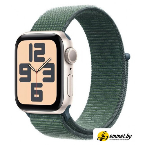 Умные часы Apple Watch SE 2 40 мм (алюминиевый корпус, звездный свет/зеленый, нейлоновый ремешок)