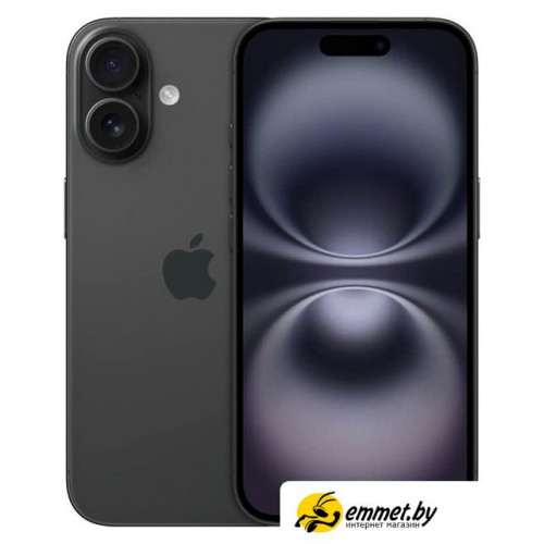 Телефон Apple iPhone 16 Dual eSim 256GB (черный)