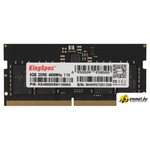 Оперативная память KingSpec 8ГБ DDR5 SODIMM 4800 МГц KS4800D5N11008G