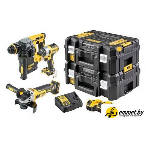 Наборы электроинструментов DeWalt DCK305P3T (перфоратор, винтоверт, болгарка, 3 АКБ, кейс)
