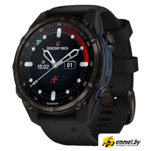 Умные часы Garmin Descent Mk3i 43 мм (карбоново-серый титан, с черным силиконовым