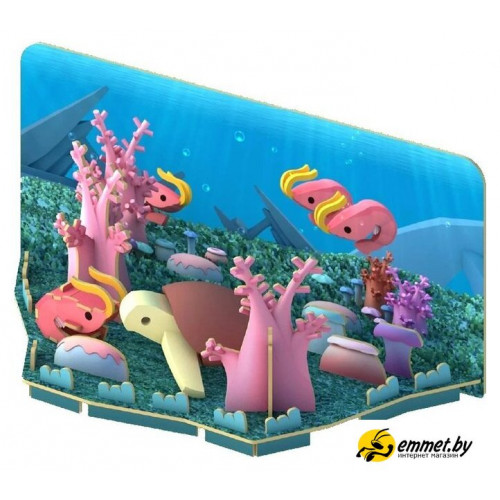 Магнитный конструктор Halftoys Ocean Зеленая черепаха с диорамой HO003
