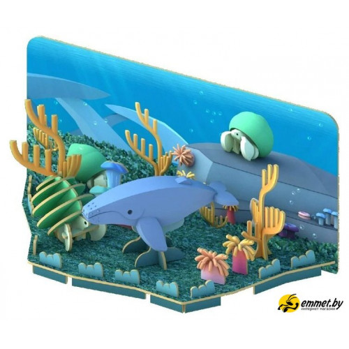 Магнитный конструктор Halftoys Ocean Горбатый кит с диорамой HO004