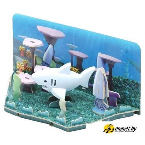 Магнитный конструктор Halftoys Ocean Белая акула с диорамой HO006