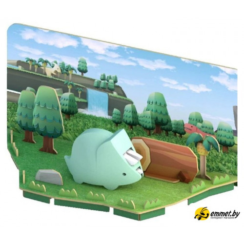 Магнитный конструктор Halftoys Dino Трицера с диорамой HD001