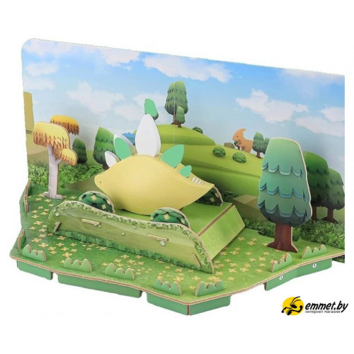 Магнитный конструктор Halftoys Dino Стего с диорамой HD005