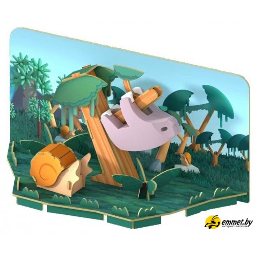 Магнитный конструктор Halftoys Animal Ленивец с диорамой HA009