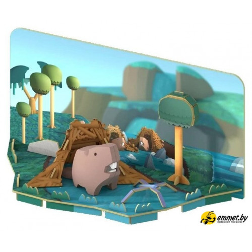 Магнитный конструктор Halftoys Animal Бобр с диорамой HA011