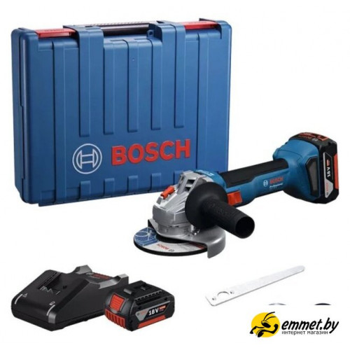 Угловая шлифмашина Bosch GWS 18V-8 Professional 06019N9020 (с 2-мя АКБ, кейс)