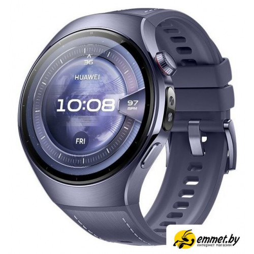 Умные часы Huawei Watch 5 46 мм (фиолетовый, с фиолетовым силиконовым ремешком, международная версия)