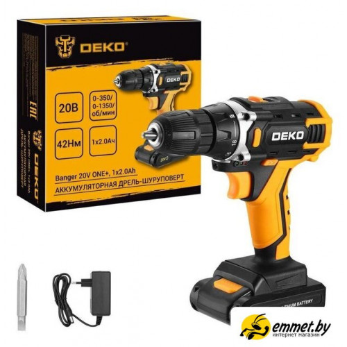 Дрель-шуруповерт Deko Banger 20V ONE+ 083-1116 (с 1-им АКБ)