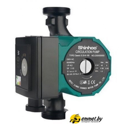 Циркуляционный насос Shinhoo Basic 25-6S-180 (с гайками)