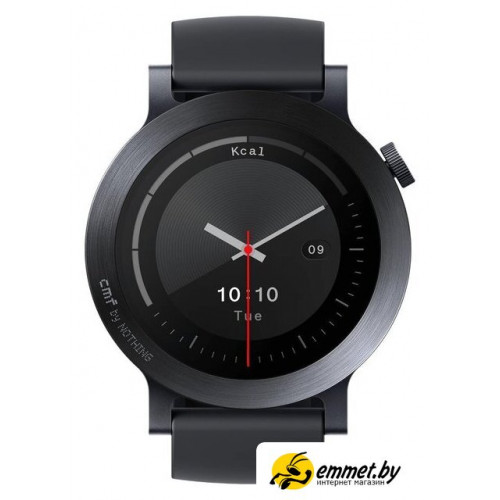 Умные часы CMF Watch 3 Pro (темно-серый, черный силиконовый ремешок)