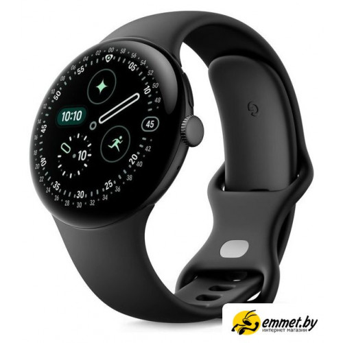 Умные часы Google Pixel Watch 4 41 мм (черный матовый/обсидиан, спортивный силиконовый ремешок)