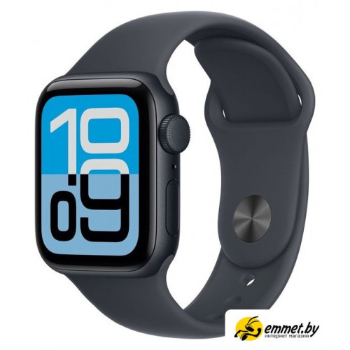 Умные часы Apple Watch SE 3 40 мм (алюминиевый корпус, полуночный/полуночный, спортивный силиконовый ремешок S/M)