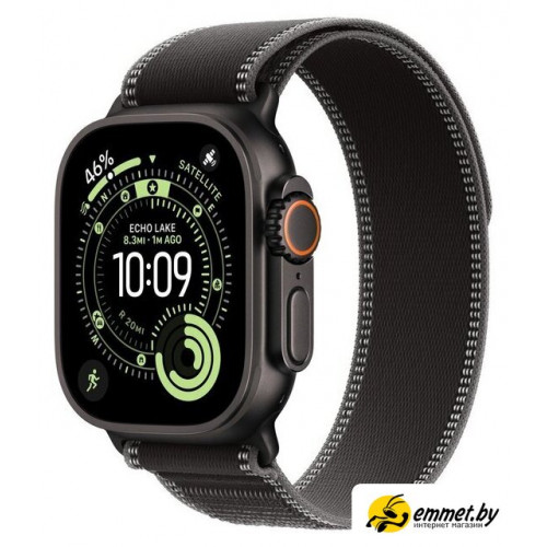 Умные часы Apple Watch Ultra 3 LTE 49 мм (титановый корпус, черный/черный, нейлоновый ремешок размера M/L)