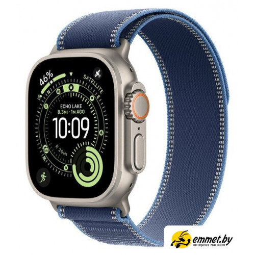 Умные часы Apple Watch Ultra 3 LTE 49 мм (титановый корпус, природный/синий, нейлоновый ремешок размера S/M)