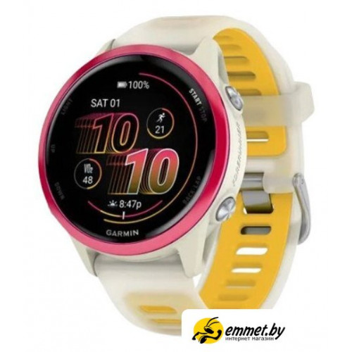 Умные часы Garmin Forerunner 570 42 мм (бежевый/розовый)