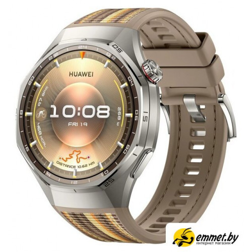 Умные часы Huawei Watch GT 6 Pro 46 мм (серебристый, с коричневым плетеным ремешком, международная версия)
