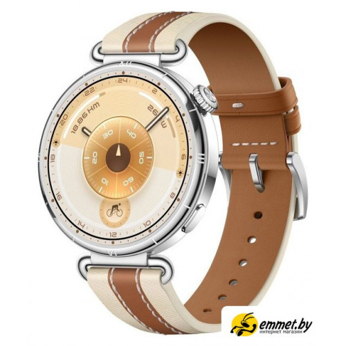 Умные часы Huawei Watch GT 6 41 мм (серебристый, с коричневым кожаным ремешком, международная версия)