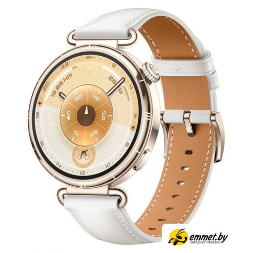 Умные часы Huawei Watch GT 6 41 мм (золотистый, с белым кожаным ремешком, международная версия)