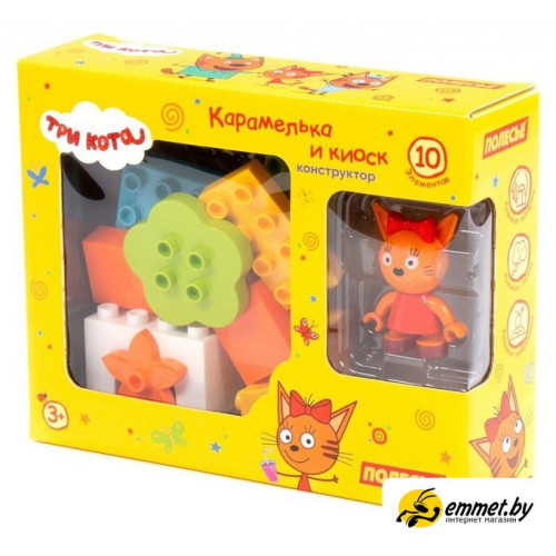 Конструктор Полесье Макси. Три кота. Карамелька и киоск 75823 (10эл)