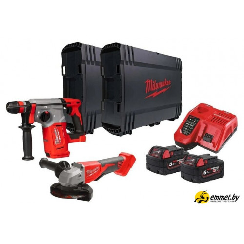 Наборы электроинструментов Milwaukee M18 BLPP2G-502X 4933498575 (перфоратор, болгарка, 2 АКБ, кейс)