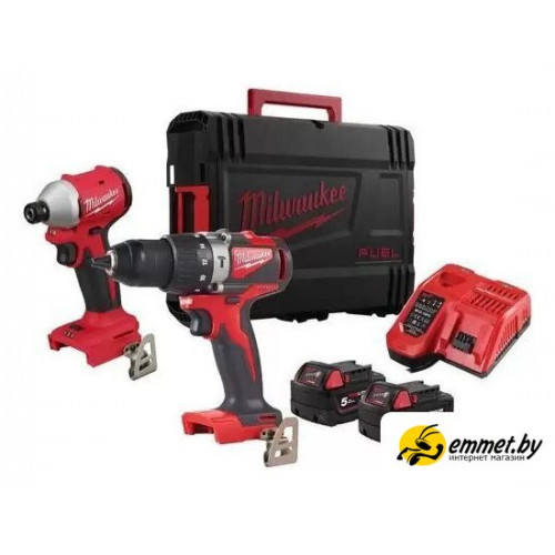 Наборы электроинструментов Milwaukee M18 BLPP2A3-502X 4933492844 (шуруповерт, винтоверт, 2 АКБ, кейс)