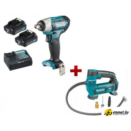 Наборы электроинструментов Makita TW141DWAEA1 (гайковерт, компрессор, 2 АКБ, кейс)