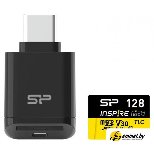Карта памяти Silicon-Power Inspire microSDXC SP128GBSTXLA2V1NSP 128GB (с адаптером)