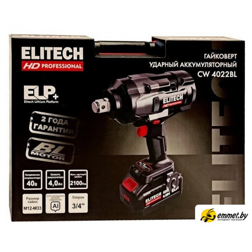 Гайковерт ELITECH CW 4022BL HD E2201.073.01 (с 1-им АКБ, кейс)