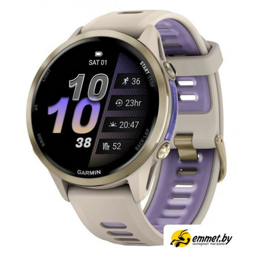 Умные часы Garmin Forerunner 970 47 мм (бежевый/фиолетовый)