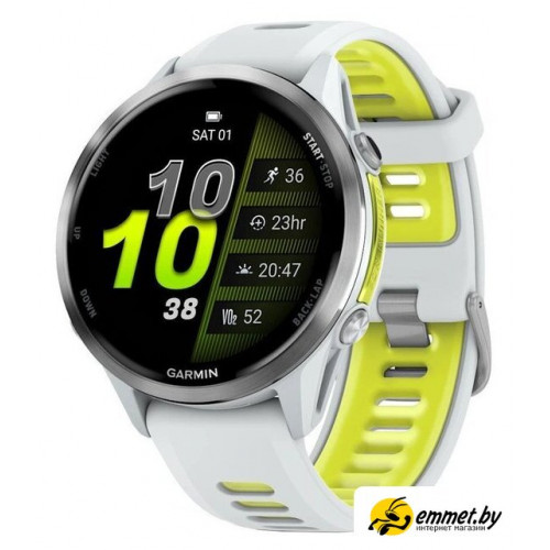 Умные часы Garmin Forerunner 970 47 мм (белый/зеленый)