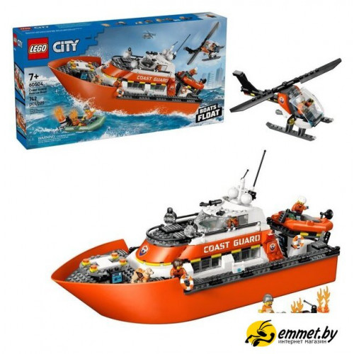 Конструктор LEGO City 60504 Спасательный катер и вертолет береговой охраны