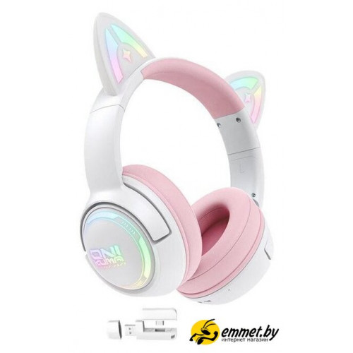Наушники Onikuma GT838 Cat Ear (белый/розовый)