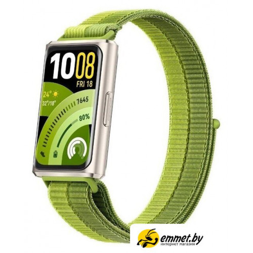Фитнес-браслет Huawei Band 11 Pro (серый, с зеленым нейлоновым ремешком, международная версия)