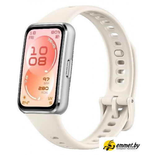 Фитнес-браслет Huawei Band 11 (серебристый алюминиевый корпус, с белым силиконовым ремешком, международная версия)