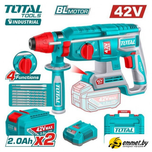 Перфоратор Total TRHLI422682 (с 2-мя АКБ, кейс)