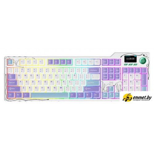 Клавиатура Ajazz AK35I V4 (фиолетовый/белый/синий, Ajazz Avocado)