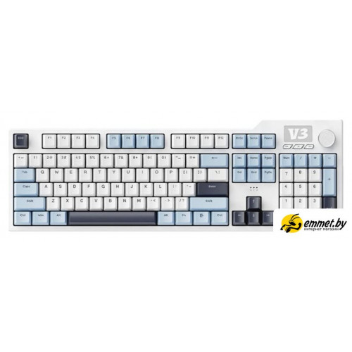 Клавиатура Ajazz AK35I V3 (синий/белый/черный, Ajazz Sea Salt)