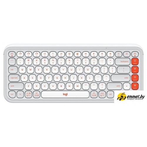 Клавиатура Logitech Pop Icon Keys 920-013088 (белый/оранжевый, с гравировкой)
