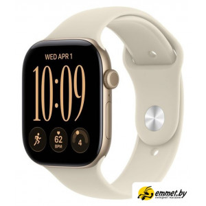Умные часы Apple Watch Series 12 46 мм (алюминиевый корпус, светлое золото/песочный, спортивный силиконовый ремешок M/L)