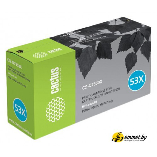 Картридж CACTUS CS-Q7553XS (аналог HP 53X (Q7553X))