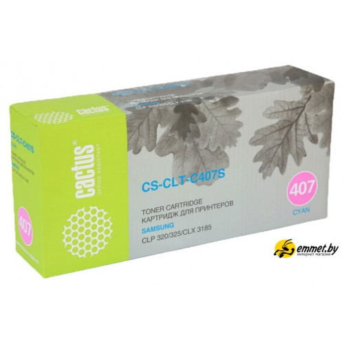 Картридж CACTUS CS-CLT-C407S (аналог Samsung CLT-C407S Cyan)