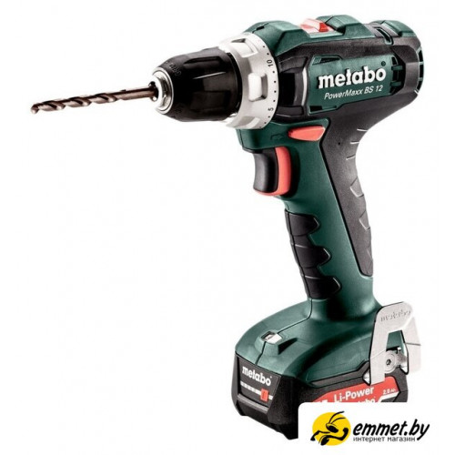 Дрель-шуруповерт Metabo PowerMaxx BS 12 601036500 (с 2-мя АКБ 2 Ah, кейс)