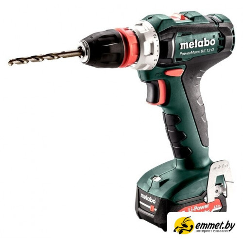 Дрель-шуруповерт Metabo PowerMaxx BS 12 Q 601037500 (с 2-мя АКБ 2 Ah, кейс)